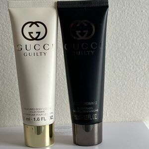 Gucci guilty homme and femme body lotion set